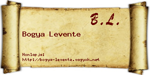 Bogya Levente névjegykártya